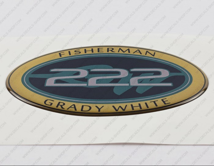 Grady White 222 Fisherman Raised Domed 3D Decal 5" x 2.7" 1pcs.